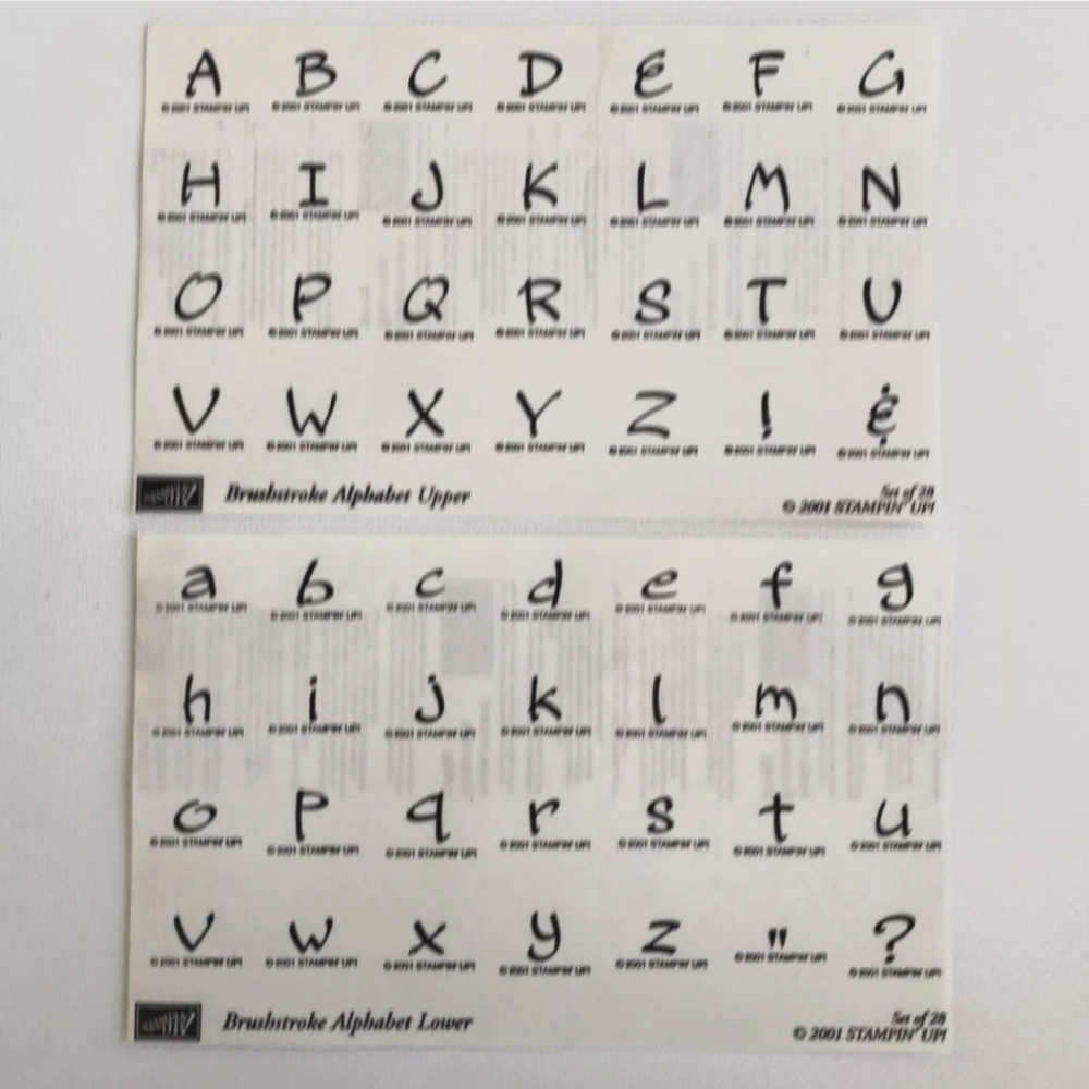 Stampin' Up! 56pc Alphabet Brushstroke Upper & Lower 2001 Wood Stamp Set Retired